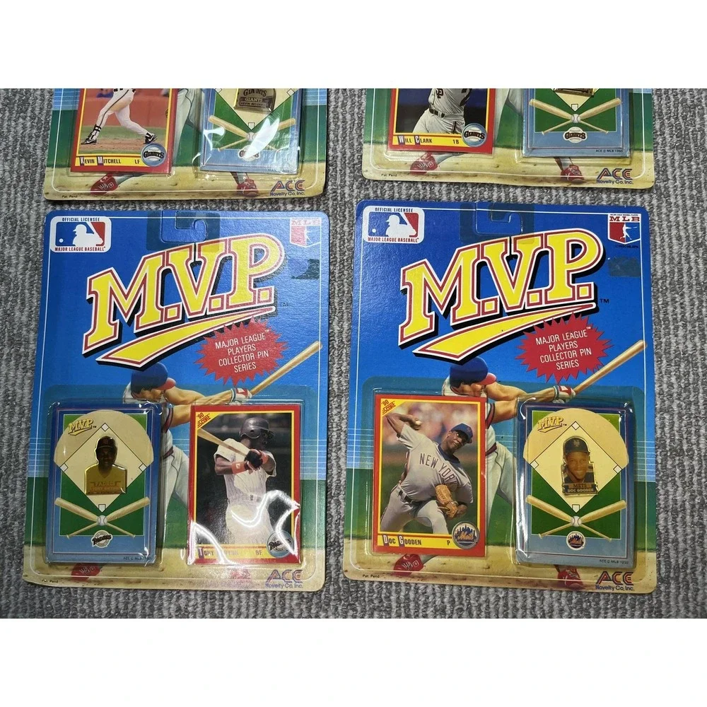 Vintage MLB MVP Pin Button Lot One Size Blue‎ Baseball ACE Novelty 1990 Set